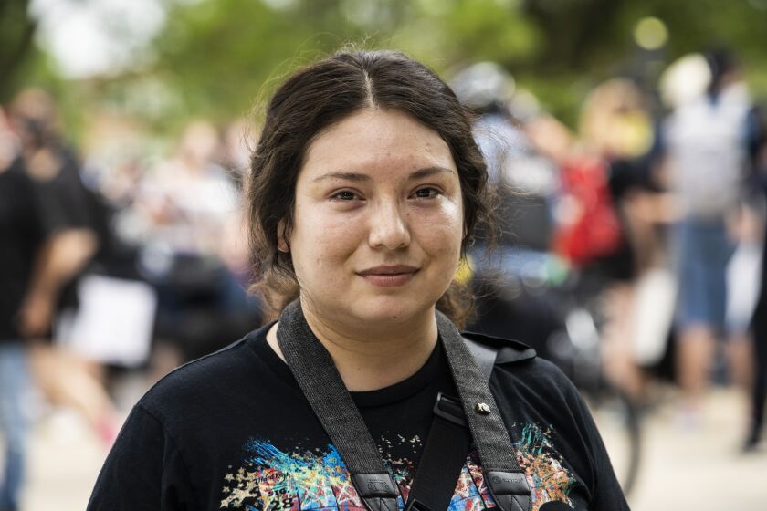 Crystal Gonzalez, who was part of a Black Lives Matter demonstration Thursday on the Southwest Side.