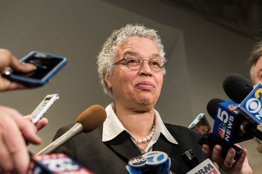 Mayoral candidate and Cook County Board President Toni Preckwinkle