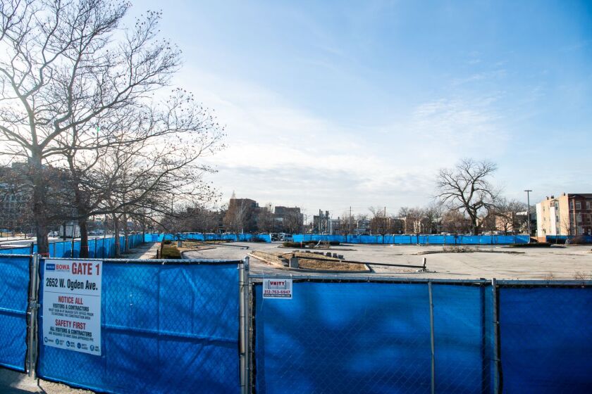 The construction site at Ogden Avenue and South Talman Avenue where the Ogden Commons development is planned. The Chicago Housing Authority had hoped the project would be finished by September 2020. But it’s unclear when the development will be completed — or even when construction will begin.