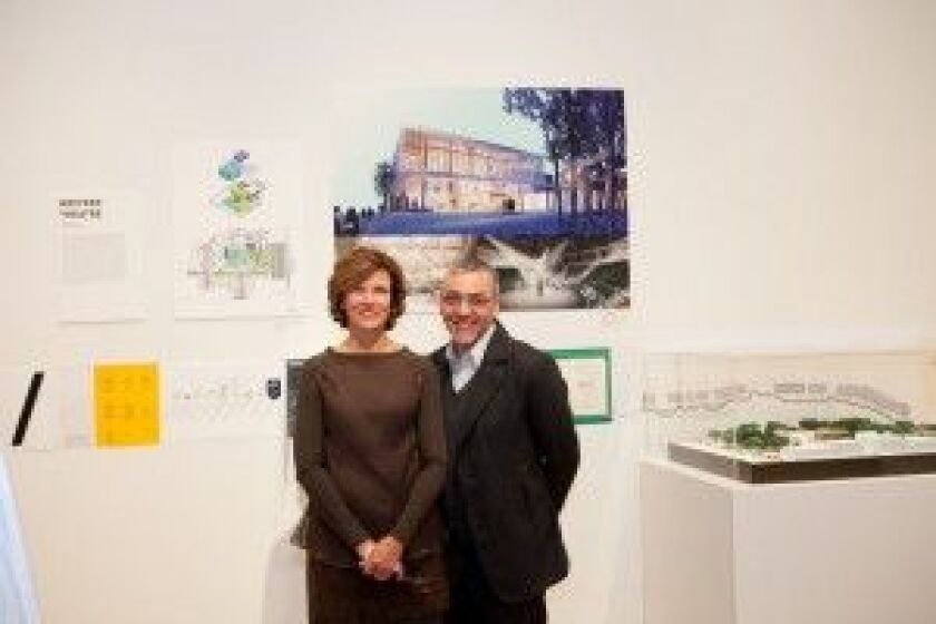 Jeanne Gang, founder and design principal of Studio Gang Architects, and Michael Halberstam, artistic director of Writers Theatre. (Photo: Abby McKenna)