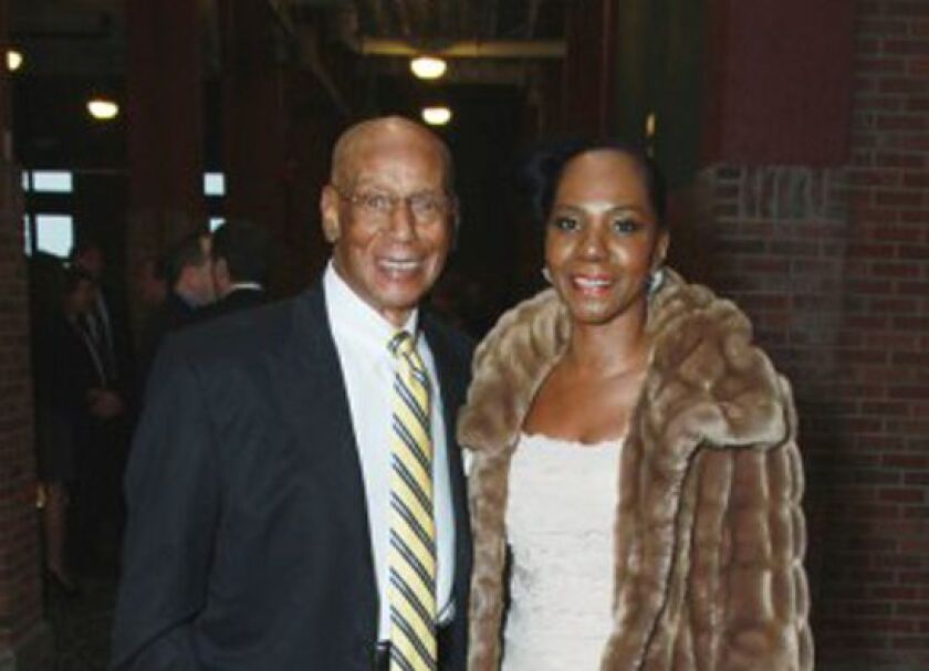<small><strong>Ernie Banks and Regina Rice. | Sun-Times Media Library</strong></small>
