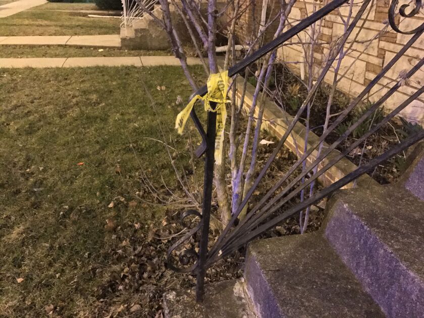 Police crime scene tape hours after the shooting. | Mitchell Armentrout/Sun-Times