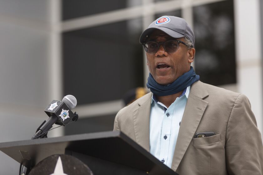 Ald. Walter Burnett (27th) speaking at a news conference Monday about the fatal shooting of 9-year-old Janari Ricks.