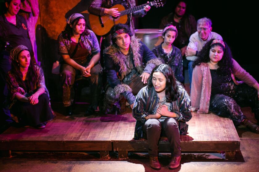 The cast of “Refuge” at Theo Ubique Cabaret Theatre.