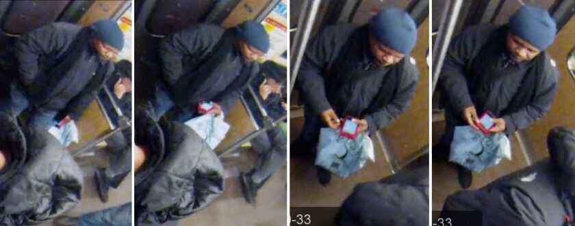 CTA surveillance footage from Blue Line pick pocketing incident on March 23. | Chicago Police Department