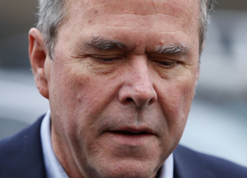 Former Florida Gov. Jeb Bush appears at a polling place Saturda in Greenville, S.C. AP photo