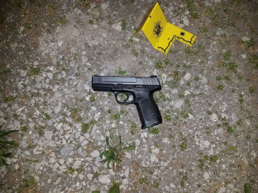 Officers recovered a gun at the scene of a police-involved shooting Wednesday in Bronzeville, according to a police spokesman. | Anthony Guglielmi/Twitter