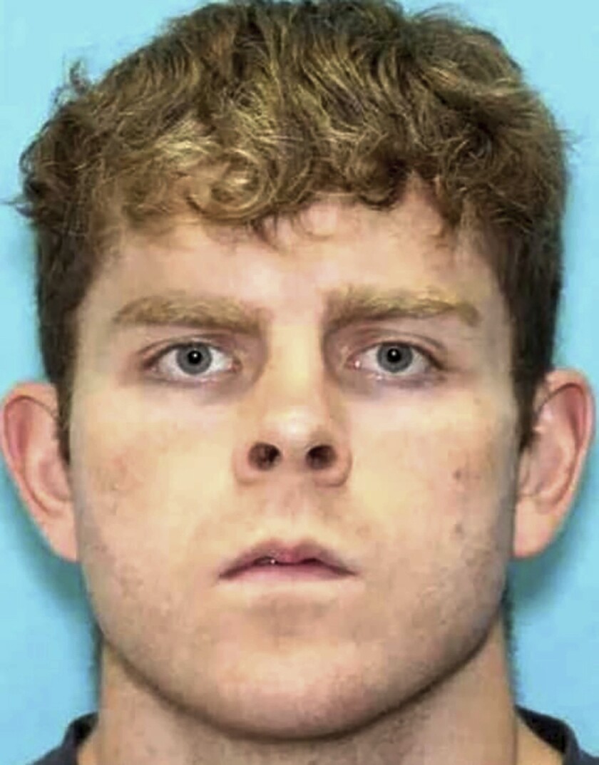 This undated photo provided by the Arkansas State Police of Andrew James McGann, 28, of Springdale, Ark. who was arrested in connection to a double homicide that occurred on Saturday, July 26, 2025, at Devil's Den State Park. (Arkansas State Police via AP) ORG XMIT: CARV305