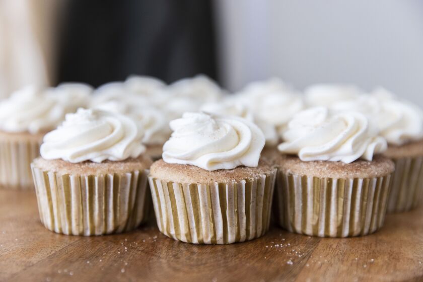 Chicago-area siblings head to finale on Peacock series 'Baking It' Churro Cupcakes with Cream Cheese Frosting by Rima Patel