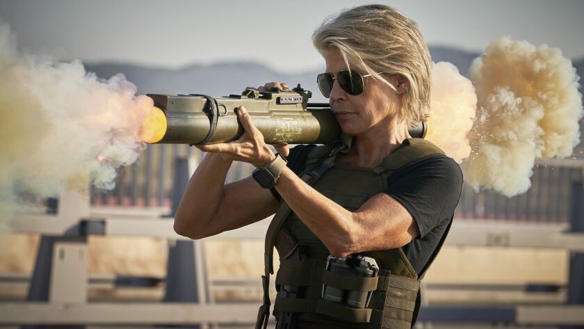 Sarah Connor (Linda Hamilton) is still battling super killer robots in “Terminator: Dark Fate.”