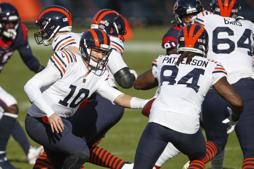 Mitch Trubisky (10), Cordarrelle Patterson (84) and the rest of the Bears gave Brice Notardonato Ellett something to look forward to all summer. These days, though, not so much.