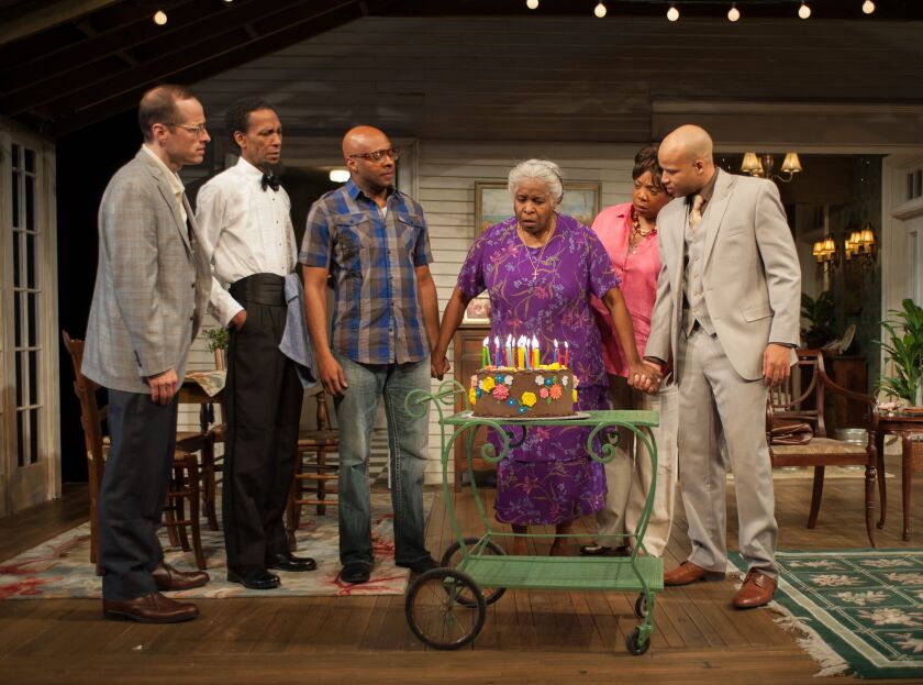 In 2013, Ron Cephas Jones (second from left) co-starred in “Head of Passes” at Steppenwolf Theatre with Tim Hopper (from left), James T. Alfred, Cheryl Lynn Bruce, Jacqueline Williams and Glenn Davis. | MICHAEL BROSILOW