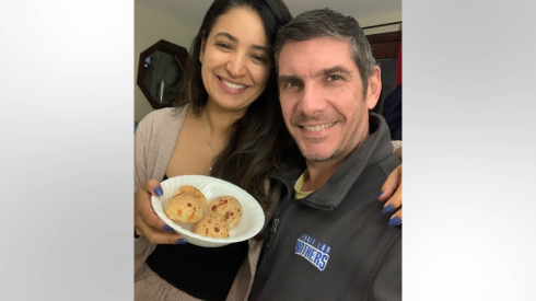 Mark and Luciana pose for a photograph.