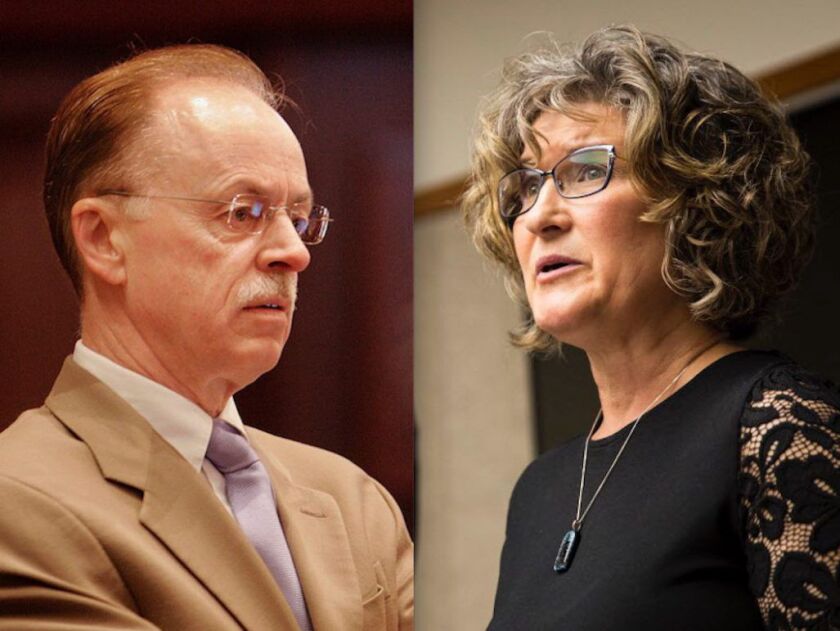Tim Mapes, left; Sherri Garrett, right