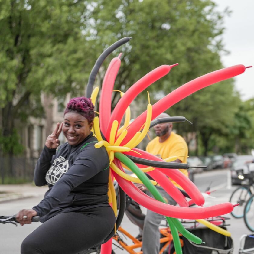 A rider at the annual Street Love Ride from Boxing Out Negativity.