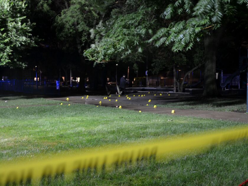 Police investigate a shooting about 10 p.m. Saturday, July 21, 2018 in the 3100 block of West Fulton Ave in Chicago. | Justin Jackson/ Sun-Times