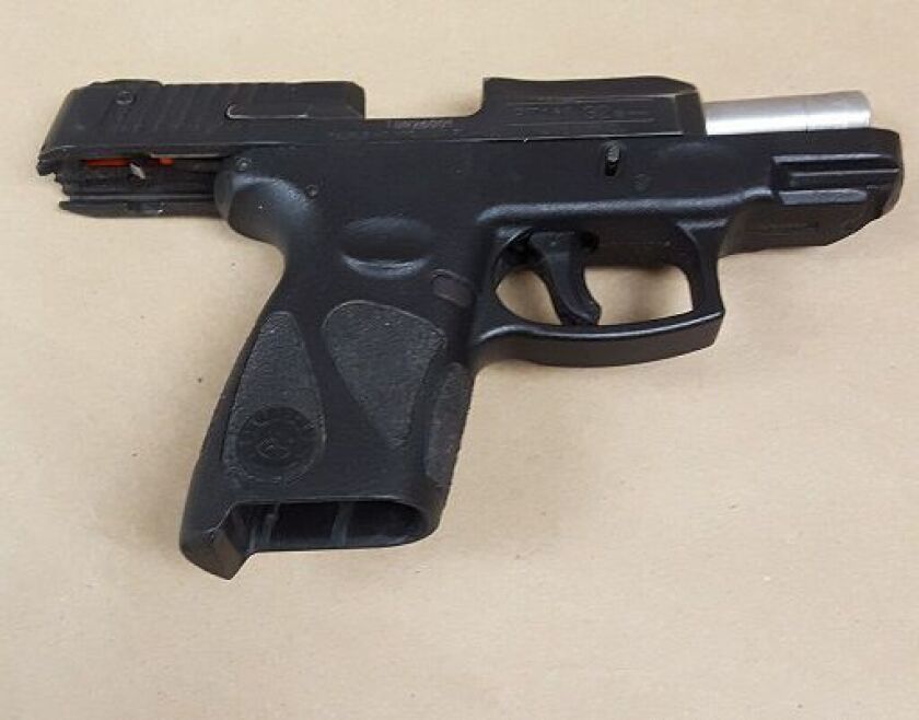 The 9 mm handgun recovered during a traffic stop Tuesday in Evanston | Evanston police