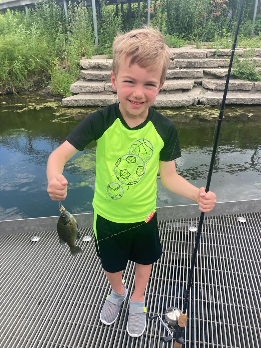Henry Palmisano with a bluegill he caught unassisted. Provided photo