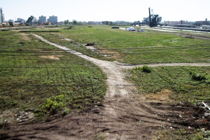 Looking south at acreage at the southwest corner of Clark and Roosevelt. | Leslie Adkins/For the Sun-Times