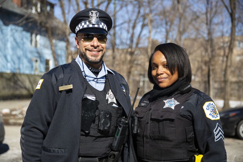 Officer Jose Sanchez and Sgt. Rhianna Hubbard.