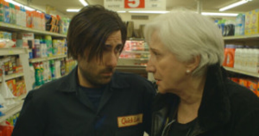 Sad-sack Larry (Jason Schwartzman) visits with his cantankerous and wealthy grandma (Olympia Dukakis) in a scene from “7 Chinese Brothers.” | SCREEN MEDIA FILMS