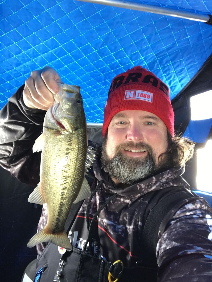 Ken “Husker” O’Malley with a largemouth. Provided photo