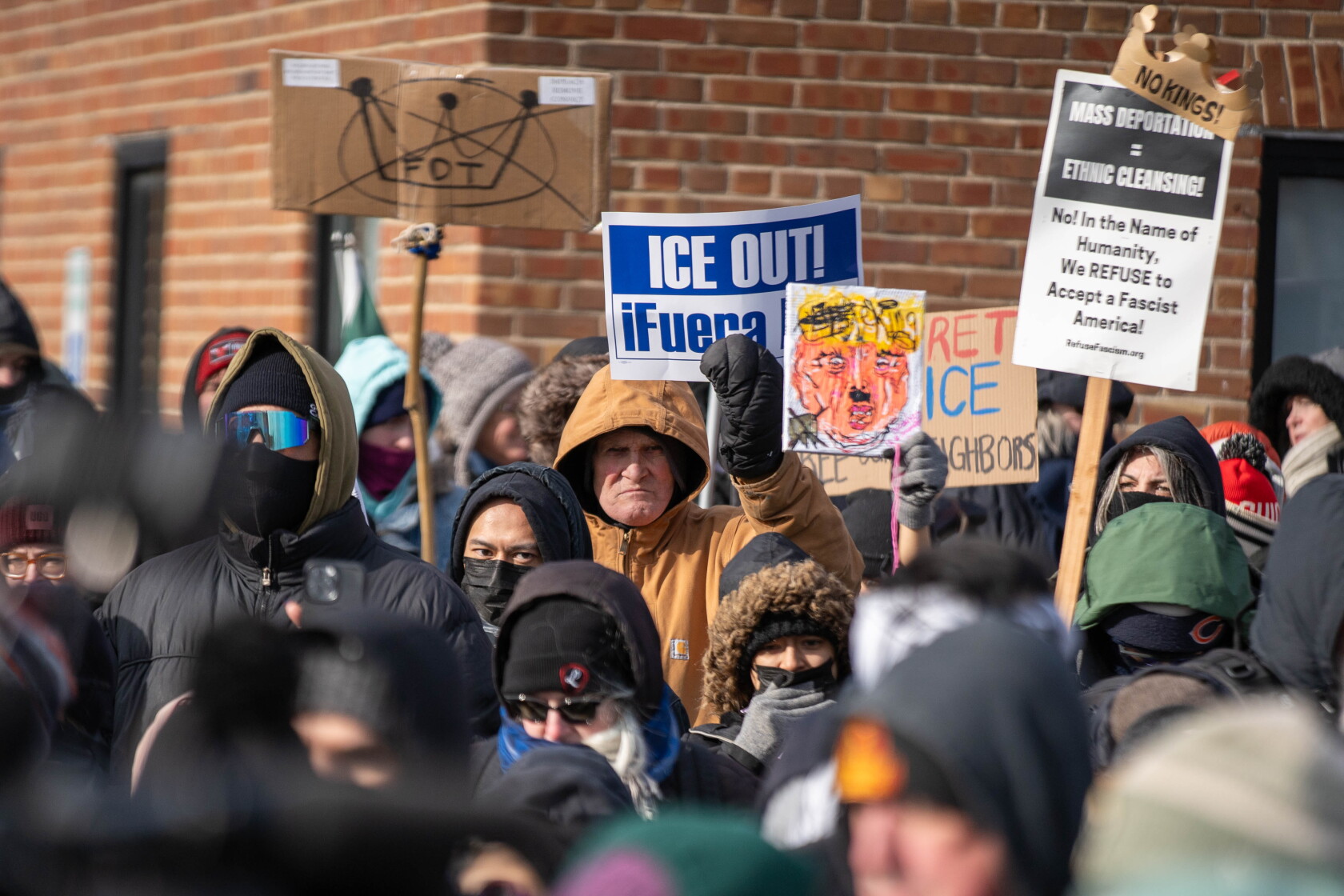 Broadview Ice Hundreds brave freezing temps at protest outside Broadview ICE facility ...