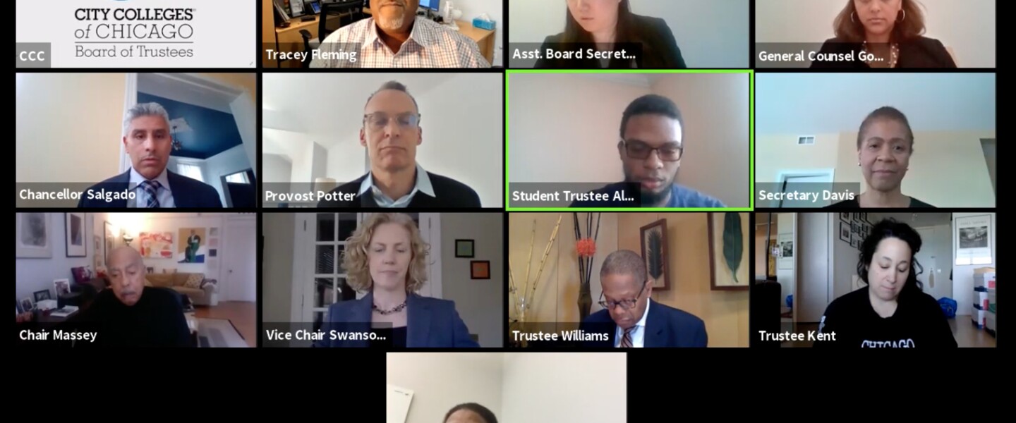 City Colleges of Chicago Board of Trustees meet virtually for their Thursday meeting.