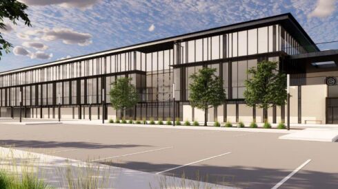 A rendering of the Chicago Fire’s proposed training center on the Near West Side.
