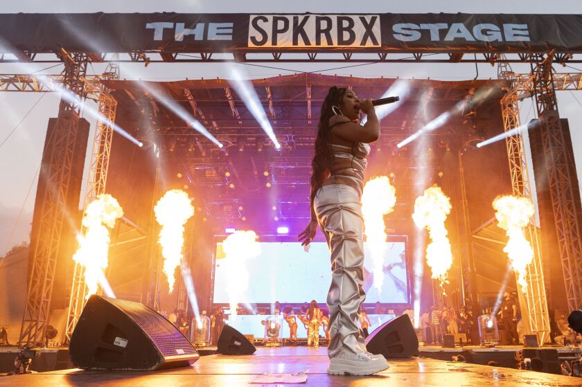 City Girls performs on day two of the Summer Smash Festival.