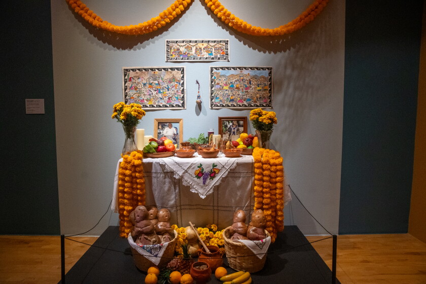 The National Museum of Mexican Art will celebrate its 40th annual installation for Día de Muertos this year. Pictured here is an ofrenda made by Mariana and Audias Roldán, part of last year's Día de Muertos exhibition.