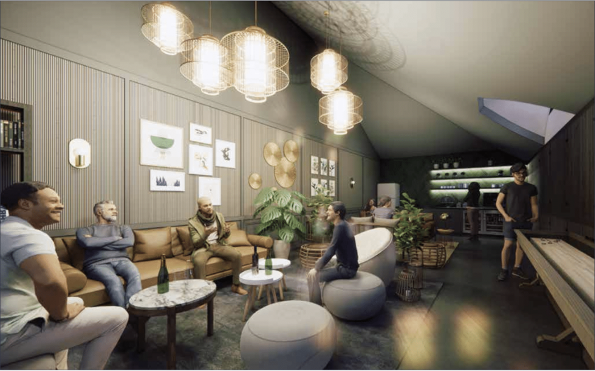 Rendering of a lounge space