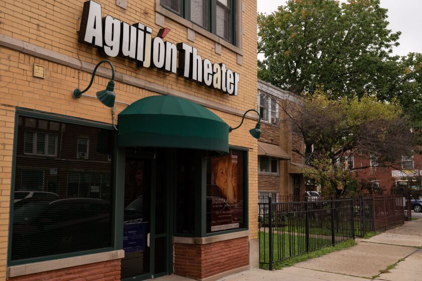 Aguijón Theater sits on a quiet street in the Belmont Cragin neighborhood on the city’s Northwest Side.