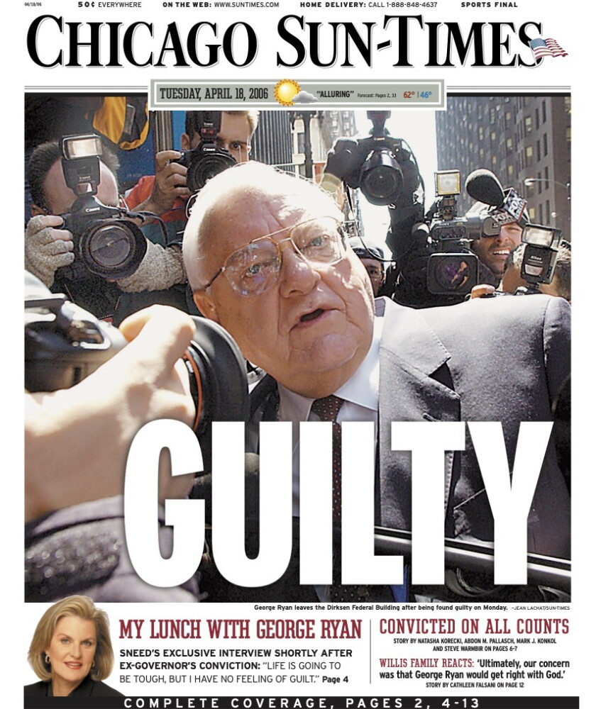 From hero of the anti-death penalty movement to felon, former Illinois ...