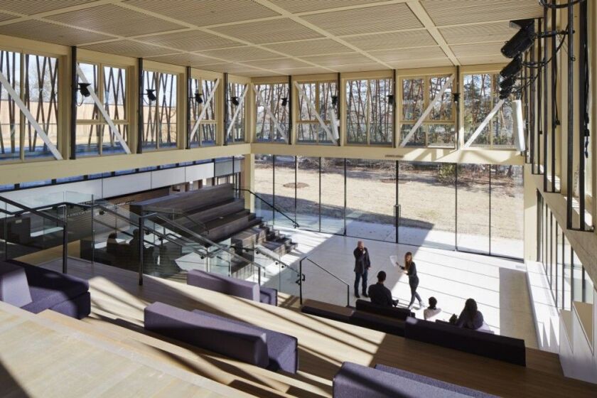 The atrium style lobby of the new Writers Theatre in Glencoe. (Photo: Steve Hall, Hedrich Blessing Photography)