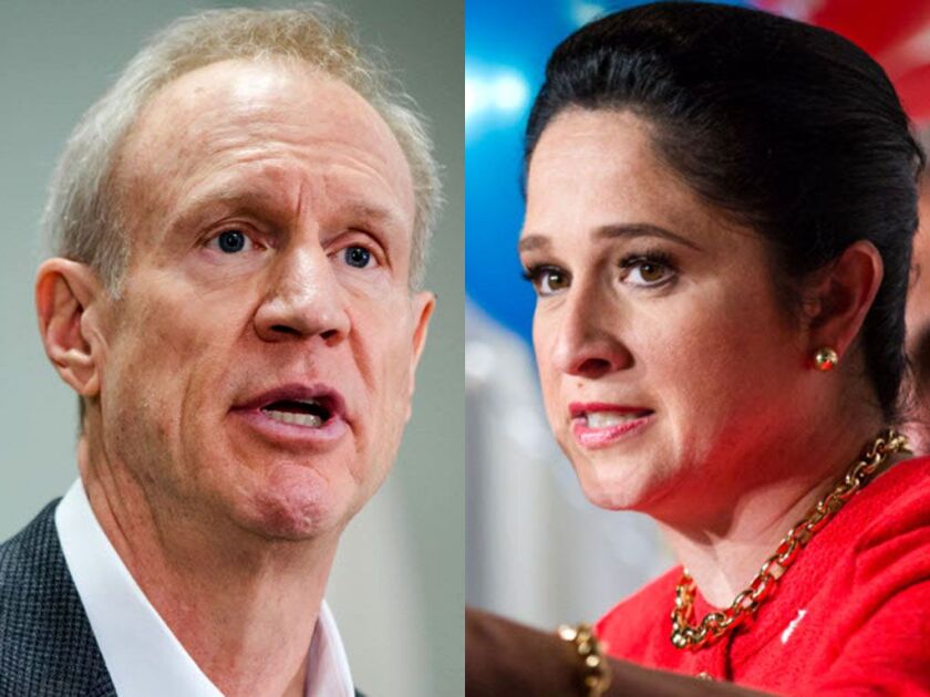 Gov. Bruce Rauner and Comptroller Susana Mendoza