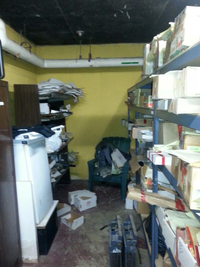 The Robbins police evidence room in a state of disarray in May 2013. | Robbins Police Department photo