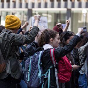 Students walked out of school Friday, April 20 and marched to Federal Plaza in protest of gun violence. | Erin Brown/Sun-Times