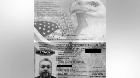 A copy of Armando W. Saleh's passport facing page, which was submitted to Cook County Assessor Fritz Kaegi's office to obtain a senior tax exemption.