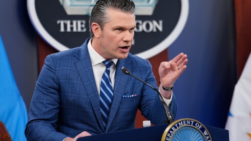 Pete Hegseth And Dan Caine Hold Pentagon Press Briefing On War In Iran