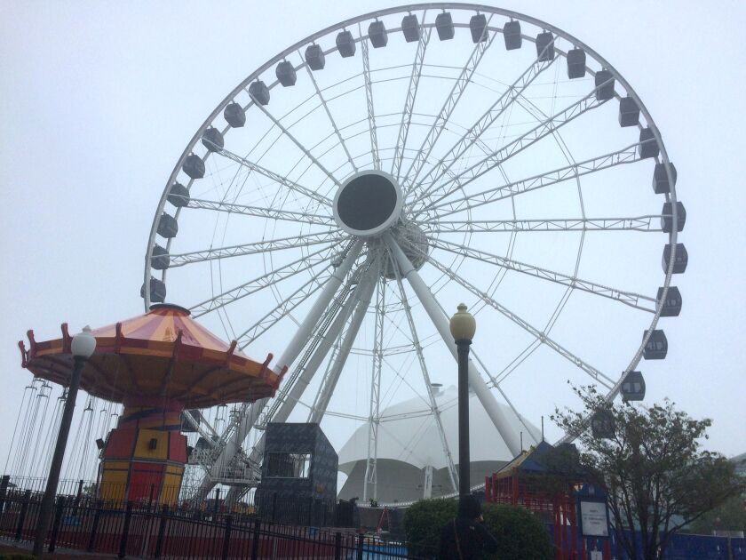 The new 196-foot Centennial Wheel is 49 feet taller than Navy Pier’s old Ferris wheel, and can hold up to 180 more passengers per ride, using enclosed gondolas. The previous attraction, which opened in 1995 and was removed in January, had smaller, open go