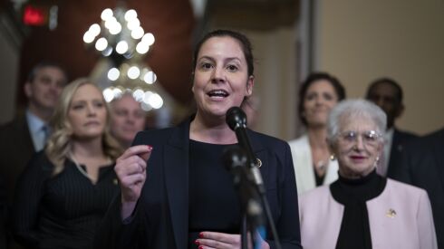 House Republican Conference Chair Elise Stefanik, R-N.Y. speaks after the House narrowly passed the “Parents’ Bill of Rights Act,” at the Capitol in Washington on March 24, 2023.