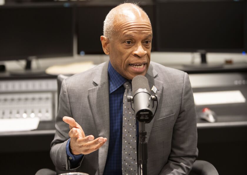 Chicago’s Planning and Development Commissioner Maurice Cox is interviewed Thursday by Chicago Sun-Times reporters Fran Spielman and David Roeder.