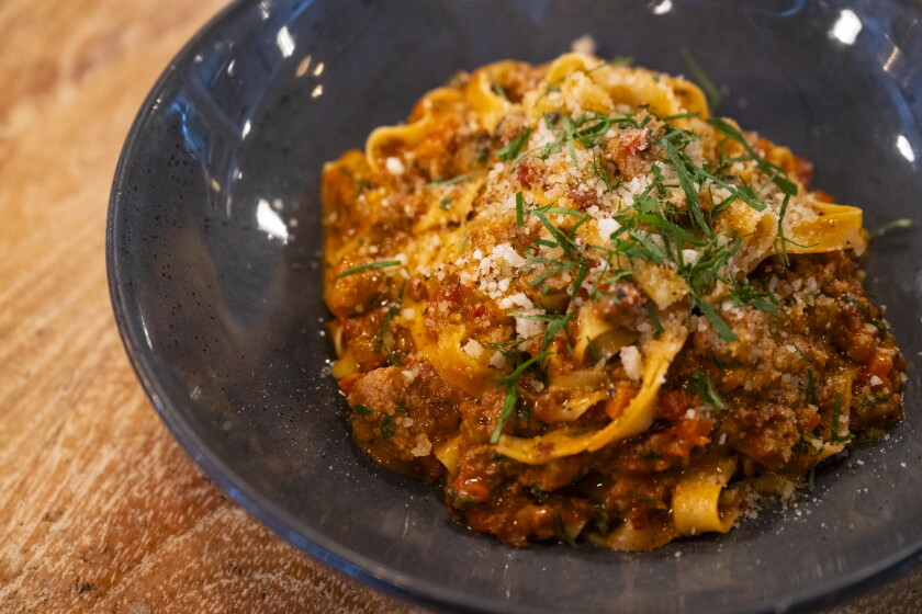The pasta bolognese from Monteverde, located at 1020 W. Madison St. in the West Loop on Friday, Sept. 8, 2023.