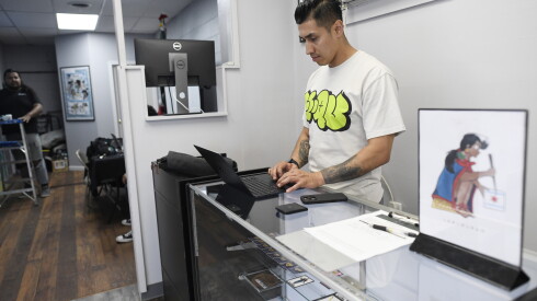 Daniel Silva, founder of Te-Qu, works at the cultural hub's Little Village home.