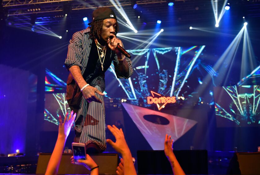 Rapper Wiz Khalifa performs during the Doritos Blaze The Beat competition at the The Foundry at SLS Las Vegas on September 20, 2018 in Las Vegas, Nevada.