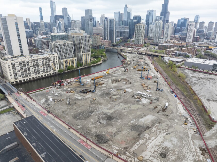 The construction site for the future Bally’s casino located at 777 W. Chicago Ave., Thursday, May 1, 2025.