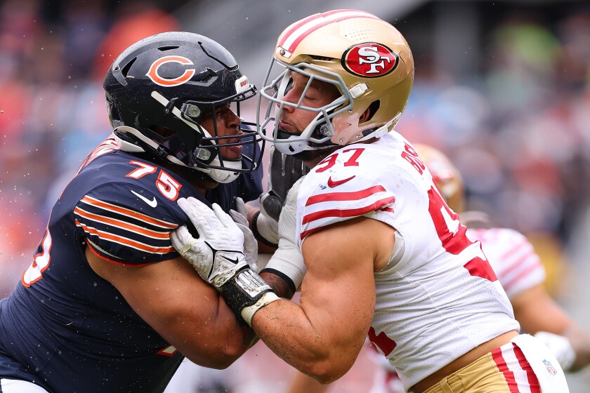 Niners rule out edge rusher Nick Bosa for Bears game - Chicago Sun-Times