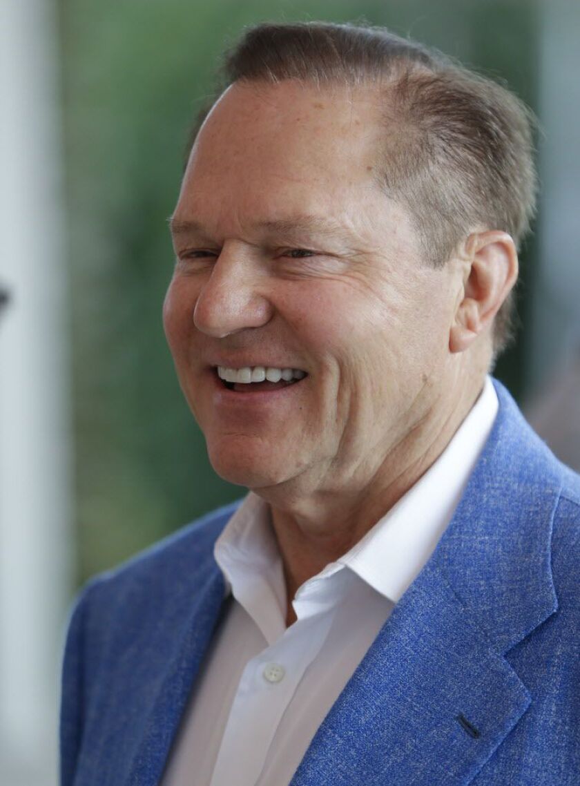 Sports agent Scott Boras answers questions during a news conference at the annual MLB baseball general managers’ meetings, Wednesday, Nov. 15, 2017, in Orlando, Fla. (AP Photo/John Raoux)