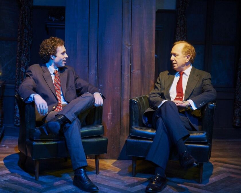 Sean Wiberg (left) and Will Kinnear in “Posh,” at Steep Theatre. (Photo: Lee Miller)